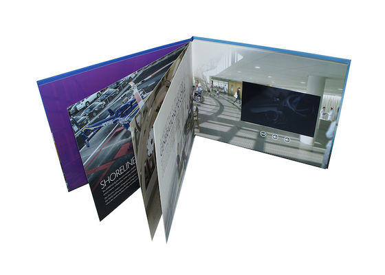 Vidéo DANS la carte visuelle faite main de brochure d'affichage à cristaux liquides de page multi de pouce HD 2GB du dossier 7 pour le cadeau d'affaires