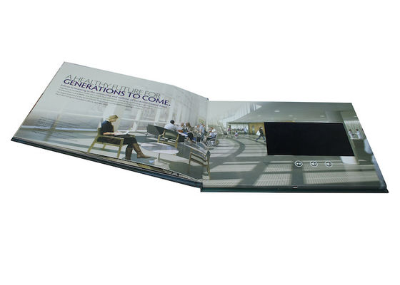 Vidéo DANS la carte visuelle faite main de brochure d'affichage à cristaux liquides de page multi de pouce HD 2GB du dossier 7 pour le cadeau d'affaires