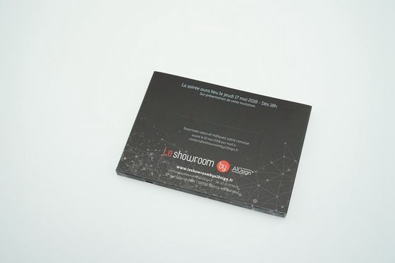 Brochure visuelle en vrac d'affichage à cristaux liquides de papier d'imprimerie pour annoncer/calibre de taille pouce A5 de promotion/vente 7