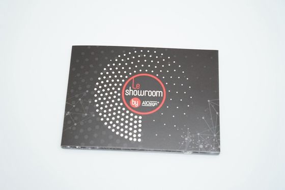 Brochure visuelle en vrac d'affichage à cristaux liquides de papier d'imprimerie pour annoncer/calibre de taille pouce A5 de promotion/vente 7