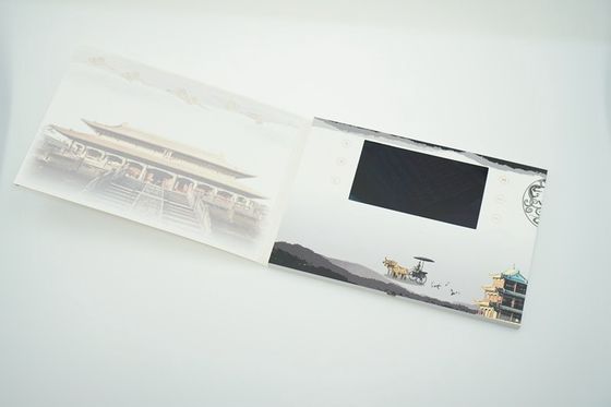 carte de voeux visuelle d'écran de 4,3 pouces avec la FCC intégrée de la CE ROHS d'usine de Shenzhen de haut-parleur/câble d'USB