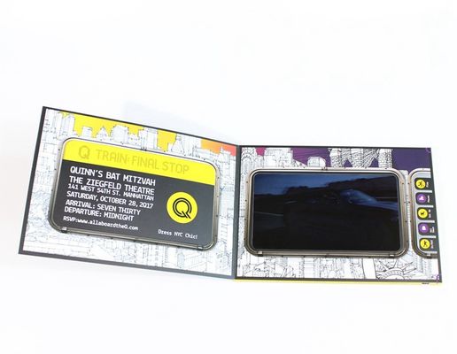 Brochure visuelle en vrac d'affichage à cristaux liquides de papier d'imprimerie pour annoncer/calibre de taille pouce A5 de promotion/vente 7