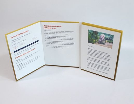 Vidéo DANS la carte visuelle faite main de brochure d'affichage à cristaux liquides de page multi de pouce HD 2GB du dossier 7 pour le cadeau d'affaires