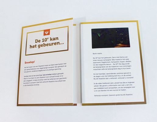 A4 Size Portrait Lcd Video Greeting Card , Full Colors Video Brochure For Christmas