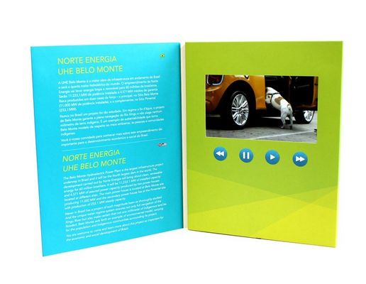 Brochure visuelle numérique de pleines couleurs de batterie rechargeable pour le cadeau, 1,8 - 7"
