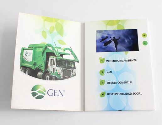 carte visuelle promotionnelle de brochure d'écran de TFT de 7 pouces, port USB de brochureswith d'affichage à cristaux liquides