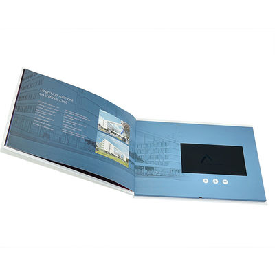 Vidéo DANS la carte visuelle faite main de brochure d'affichage à cristaux liquides de page multi de pouce HD 2GB du dossier 7 pour le cadeau d'affaires