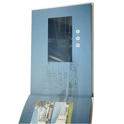 Vidéo DANS la carte visuelle faite main de brochure d'affichage à cristaux liquides de page multi de pouce HD 2GB du dossier 7 pour le cadeau d'affaires