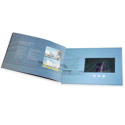 Vidéo DANS la carte visuelle faite main de brochure d'affichage à cristaux liquides de page multi de pouce HD 2GB du dossier 7 pour le cadeau d'affaires