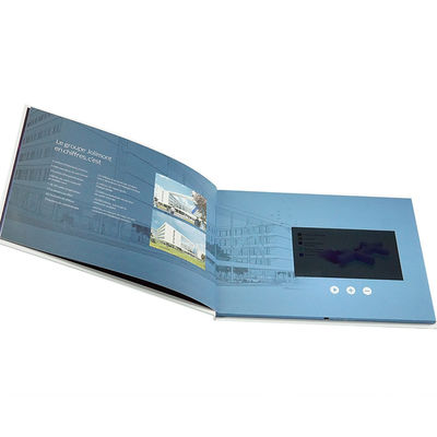 Vidéo DANS la carte visuelle faite main de brochure d'affichage à cristaux liquides de page multi de pouce HD 2GB du dossier 7 pour le cadeau d'affaires