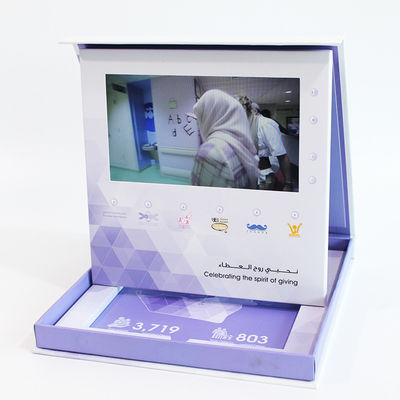 livret 4.3inch visuel électronique de la publicité d'affaires avec le câble d'USB, carte visuelle de brochure