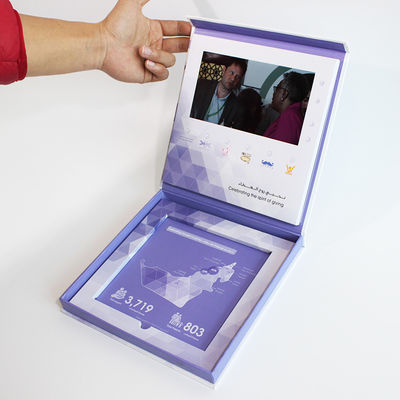 livret 4.3inch visuel électronique de la publicité d'affaires avec le câble d'USB, carte visuelle de brochure