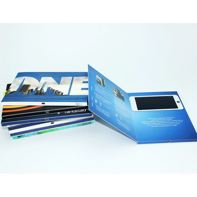 Video In Folder Free Sample Limited 5" Handmade Promotional LCD Video Brochure With free USB Cables and CMYK Printing