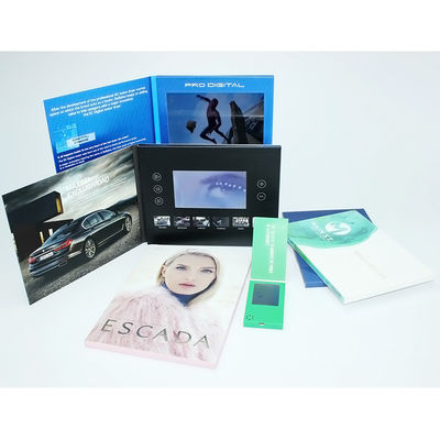 Video In Folder Free Sample Limited 5" Handmade Promotional LCD Video Brochure With free USB Cables and CMYK Printing