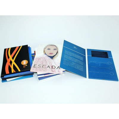 Video In Folder Free Sample Limited 5" Handmade Promotional LCD Video Brochure With free USB Cables and CMYK Printing