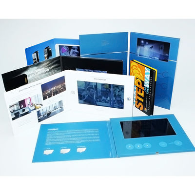 Video In Folder Free Sample Limited 5" Handmade Promotional LCD Video Brochure With free USB Cables and CMYK Printing