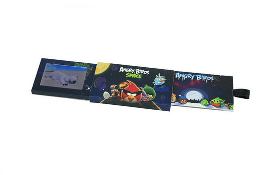 Vidéo dans des cartes de visite professionnelle de visite d'affichage à cristaux liquides de glissière de dossier, 2,4 mémoire visuelle de la carte 128M de brochure d'affichage à cristaux liquides de pouce