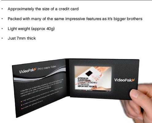 carte de visite professionnelle de visite visuelle de batterie intégrée de 2,4 pouces, brochure visuelle numérique rechargeable