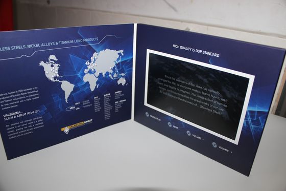 Carte vidéo d'affichage à cristaux liquides de commutateur magnétique de port USB, brochure de vidéo d'affichage à cristaux liquides d'affaires