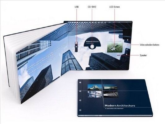 Brochure visuelle numérique faite main promotionnelle, multi - paginez la carte vidéo d'affichage à cristaux liquides