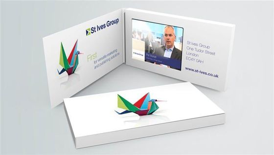 Cartes de visite professionnelle de visite visuelles d'écran de TFT de mouvement avec le port USB, sélection visuelle "Marche/Arrêt"