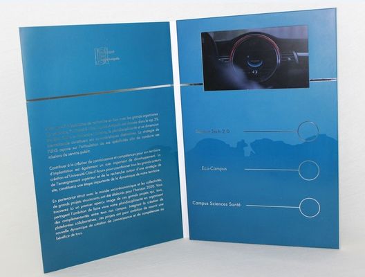 5" carte visuelle de brochure d'impression d'argent, cartes de visite professionnelle de visite visuelles d'affichage à cristaux liquides d'affichage juste