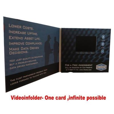 Carte postale visuelle parlante de TFT de port USB élégant pour des affaires, taille adaptée aux besoins du client