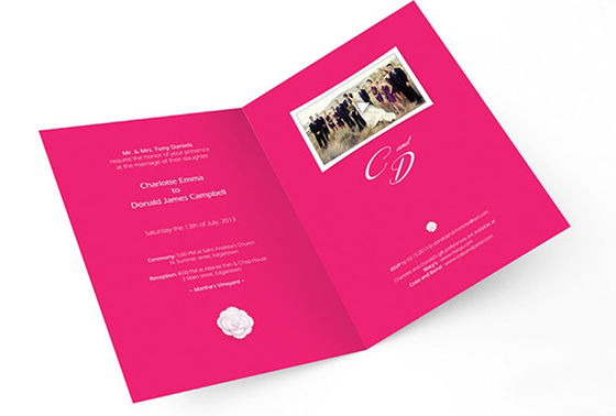 Brochure visuelle numérique de mariages, carte de voeux visuelle d'affichage à cristaux liquides avec l'effet de multimédia