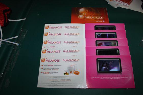 Four color printed Video In Print Brochure with TFT screen / USB port , video business card