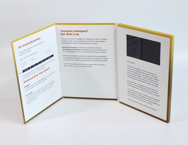 A4 Size Portrait Lcd Video Greeting Card , Full Colors Video Brochure For Christmas