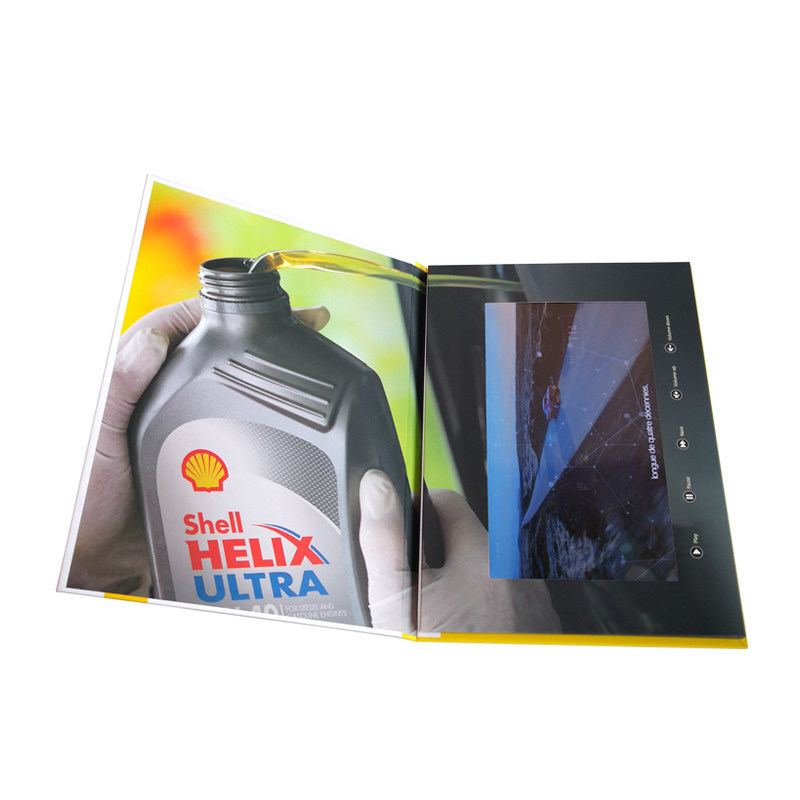 A5 Portrait Folder Lcd Video Greeting Card , Audio Video Business Cards IPS Screen