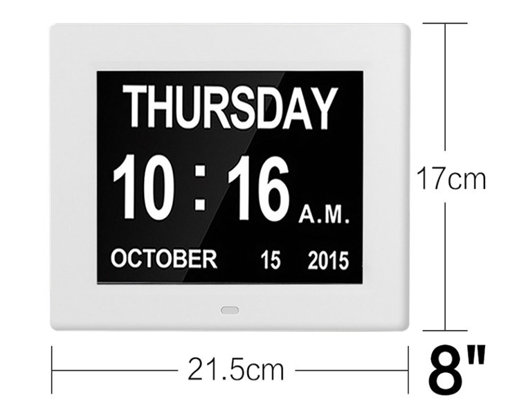 8 adaptateur blanc électronique de l'horloge de jour d'alarme de calendrier perpétuel de brochure de pouce de bureau visuel de la carte LED Digital Color/UL/extra l
