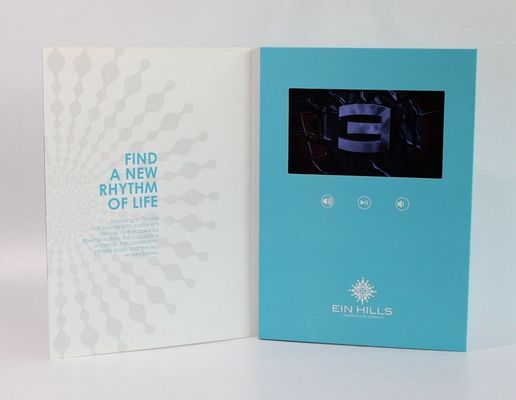 Rechargeable opening Veremonies lcd video brochure card with TFT screen / USB port